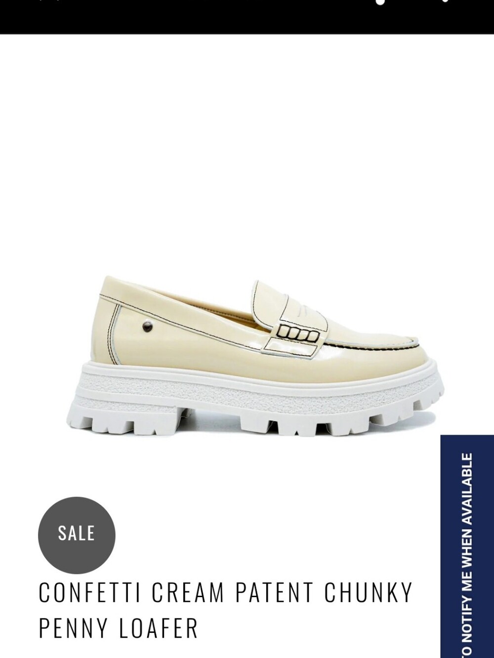 Confetti Cream Patent Leather Chunky Penny Loafer - Women - Picture 1 of 11